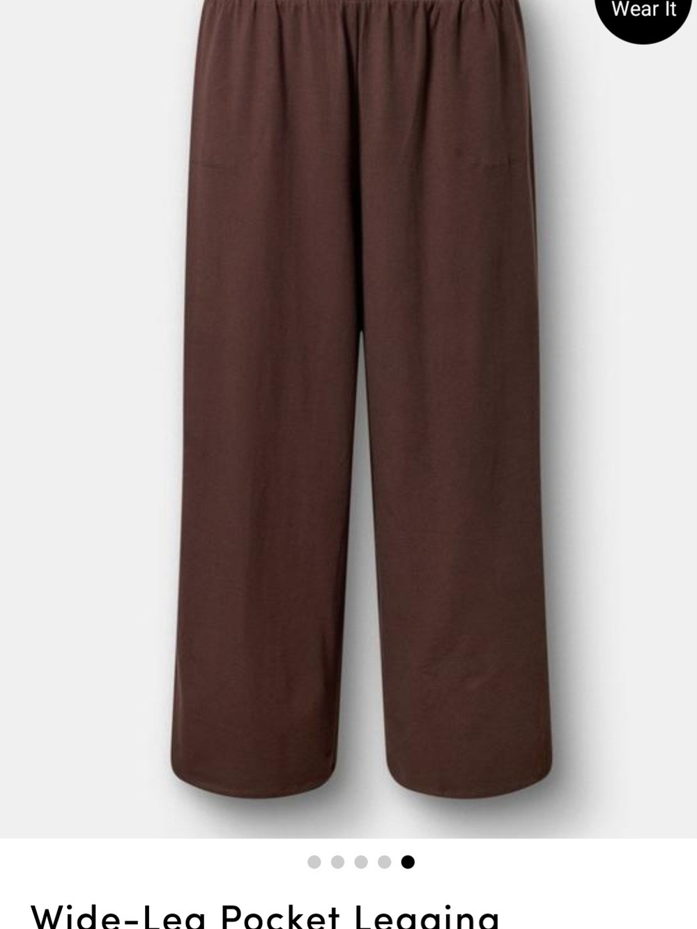 NWT Wide-Leg Pocket Legging Pants in Dark Brown - Picture 5 of 7